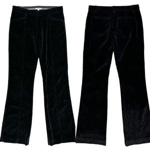 Generra Low-Rise Front Seam Velvet Bootcut Flare Trouser Pants in Black Size 2